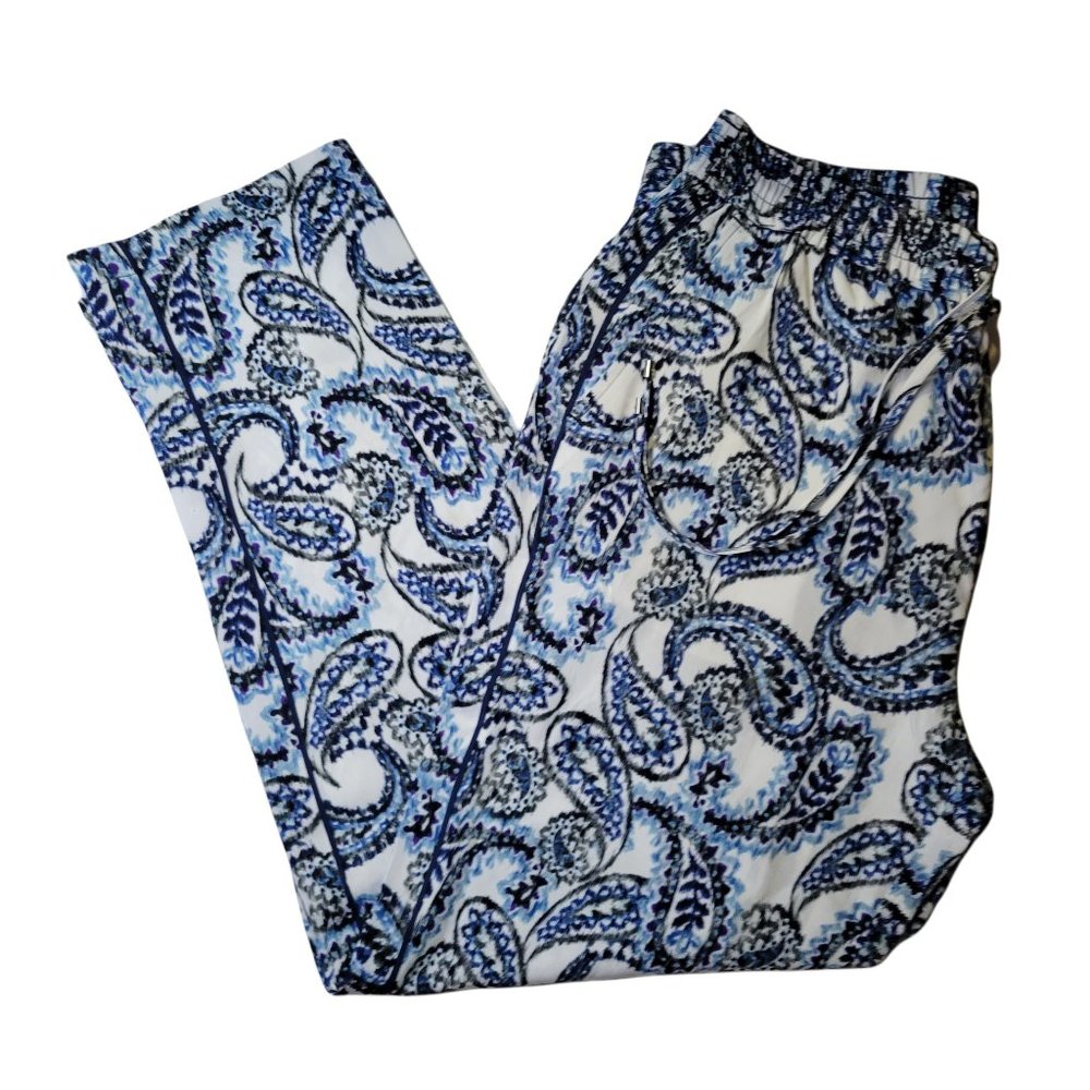 LAURE BY RALPH LAUREN Paisley Pocketed pajama pants